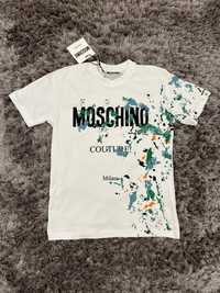 Tricou Barbati Moschino Paint Alb!