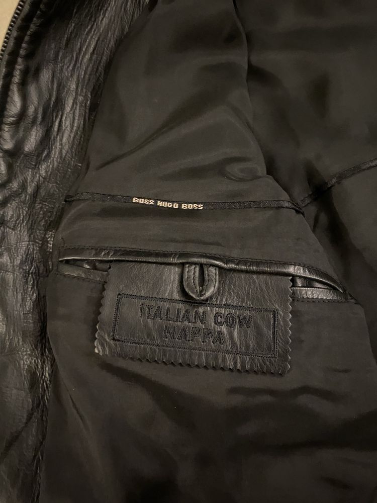 Geaca Piele Hugo Boss barbateasca