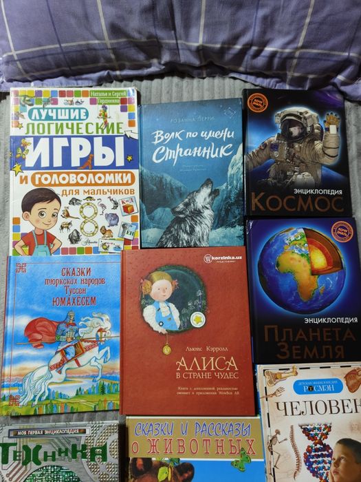 Детские книги и энциклопедии.