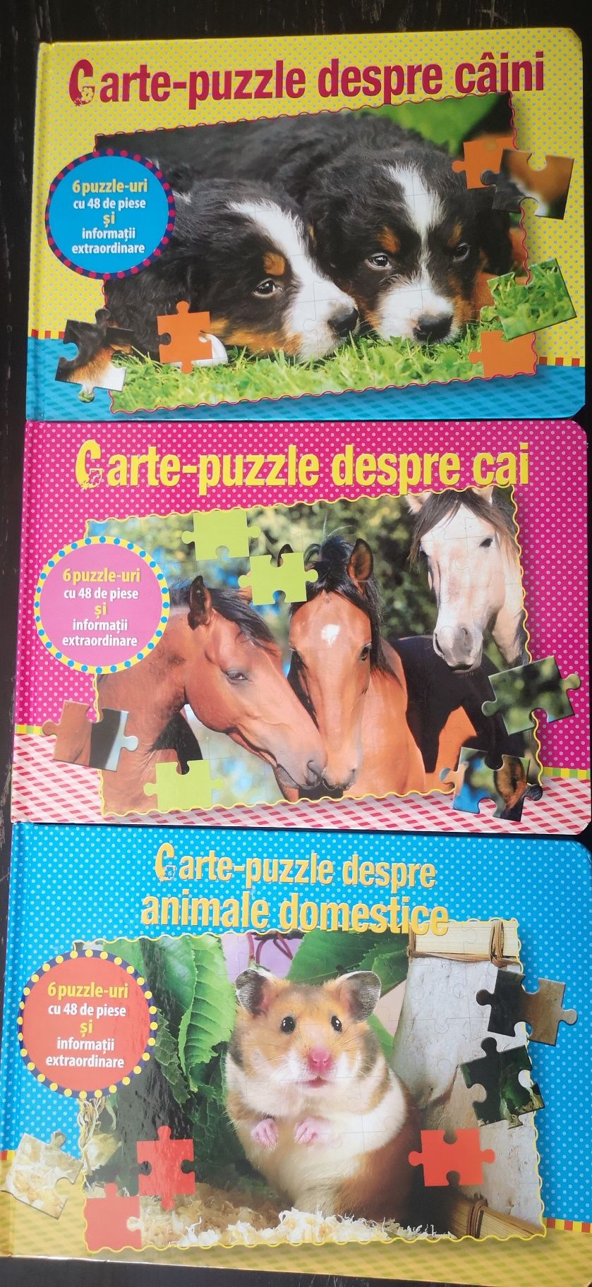 Carte puzzle animale domestice, cartonata, cai, câini, NOI