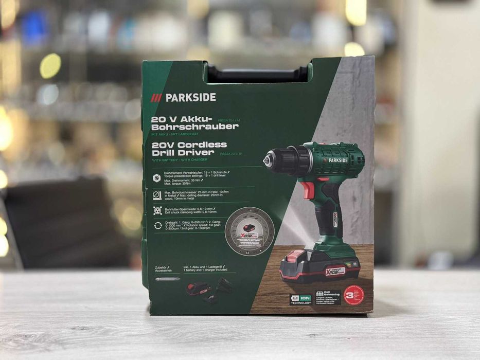 Акумулаторен винтоверт Parkside PBSSA 20-Li A1 с батерия и зарядно
