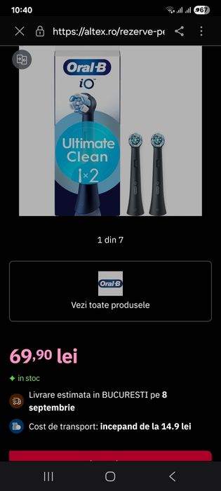 Set capete periuta Oral B iO , noi , sigilate