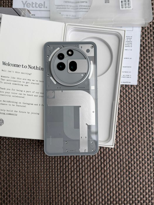 НОВ! 36мес Гар Nothing Phone 3a PRO Лизинг от 23лв/м 12/256gb grey сив