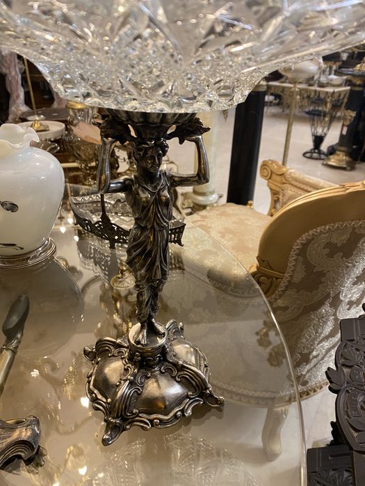 Fructiera cristal/bronz argintat