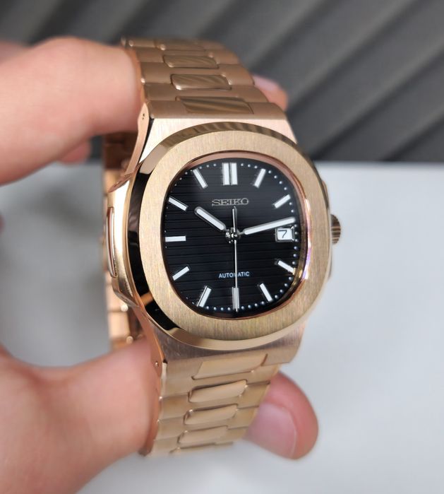 Seiko Mod Nautilus Rose Gold