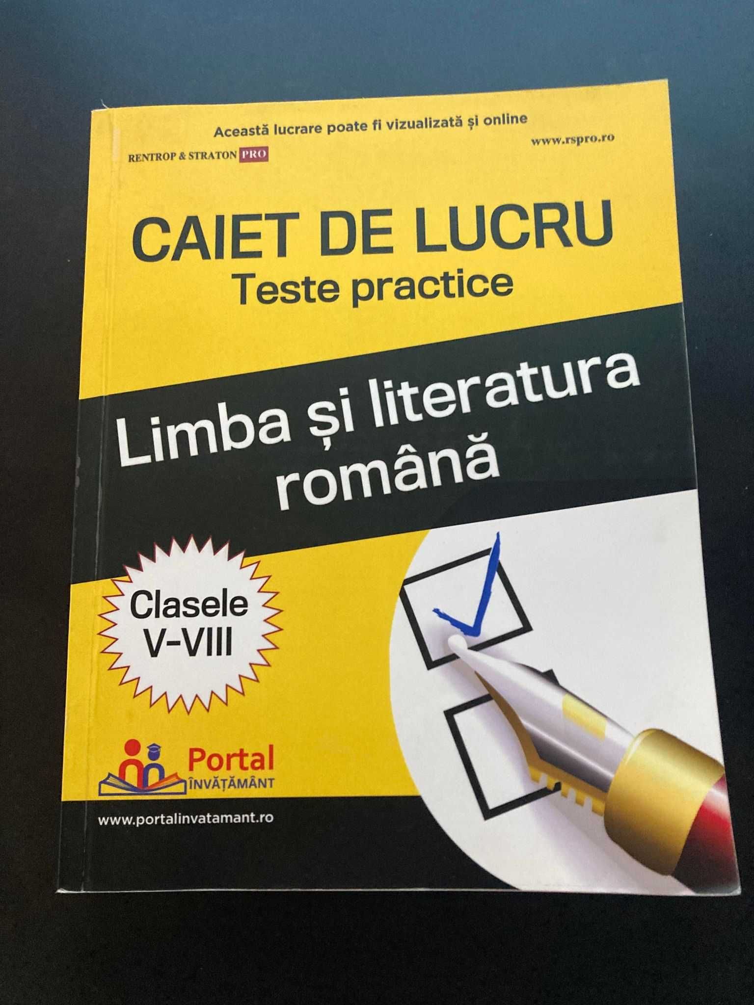 Caiet De Lucru Teste Practice. Limba Si Literatura Romana