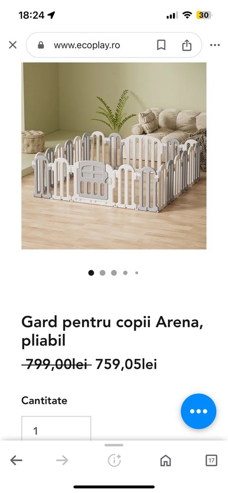 Gard pentru copii Arena pliabil ecoplay