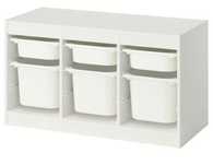 Ansamblu depozitare+cutii, alb/alb, 99x44x56 cm