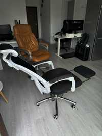 Scaun birou ergonomic OFF 420 Alb suport lombar + suport picioare