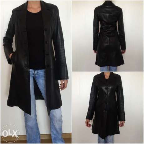 Плащ - пальто женский кожаный 42р