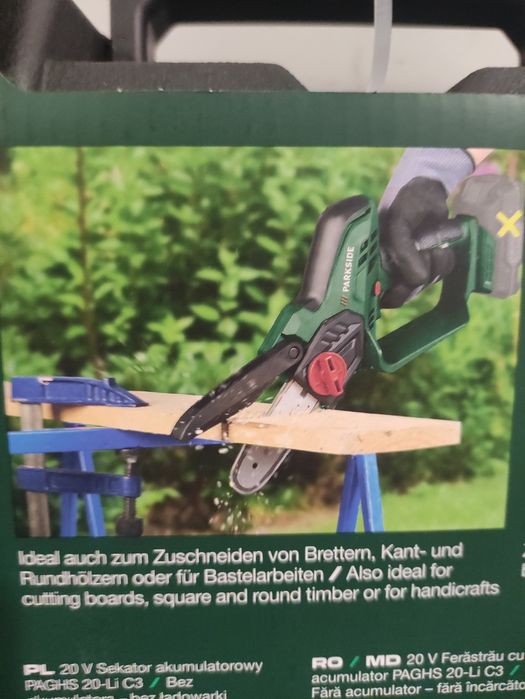 Mini drujba ferastrau pe acumulator de 20 V Parkside