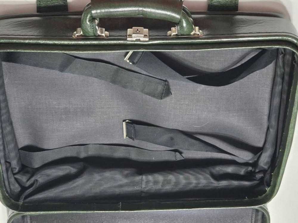 Geanta vintage verde din piele