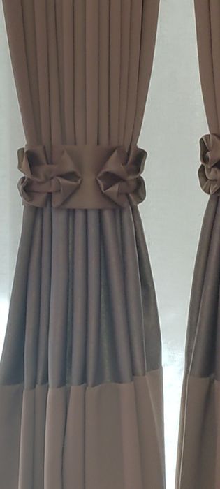 Завеси от качествен блекаут декориран с жакард,пясочен цвят