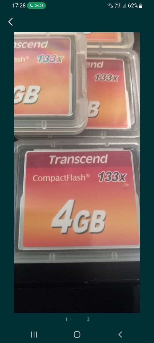Card Transcend Compact Flash 133x 4 giga