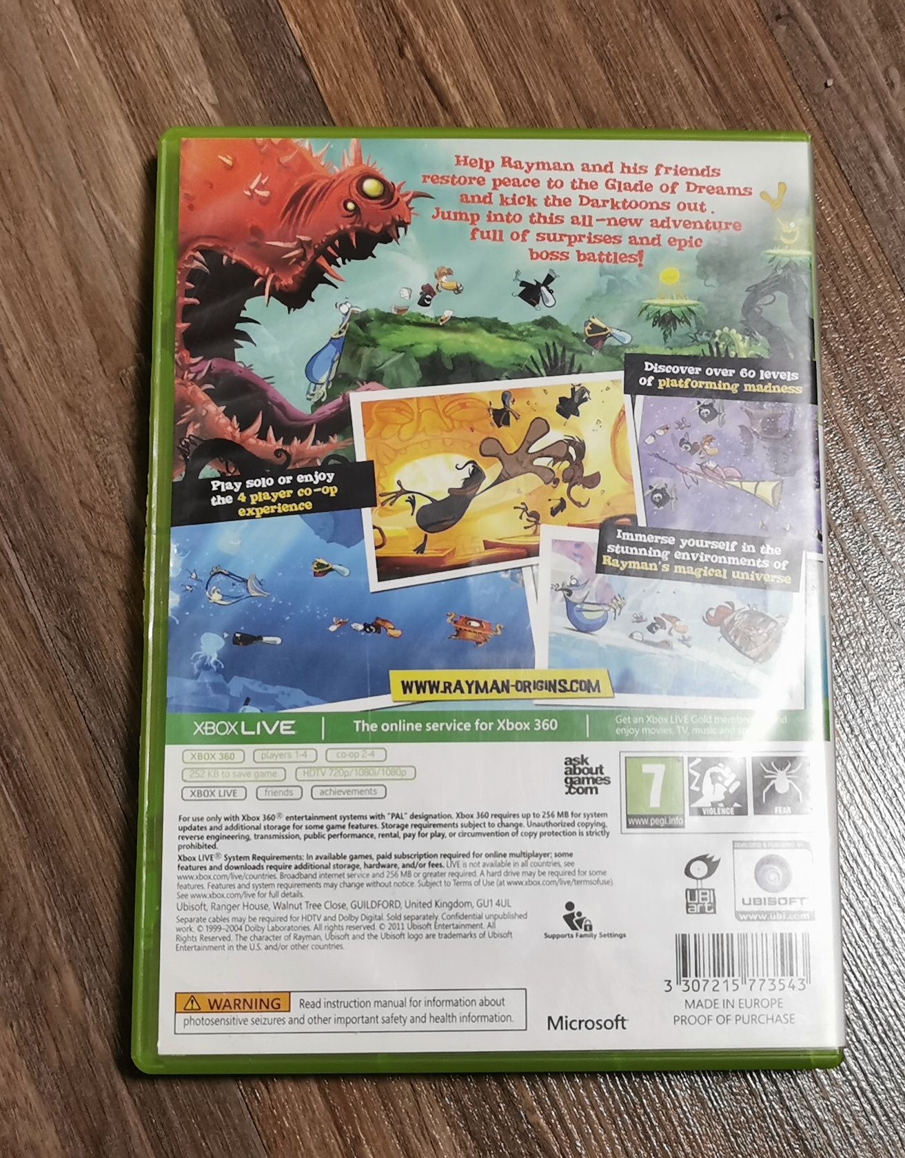 Rayman origins și Virtua tenis 2009 xbox 360