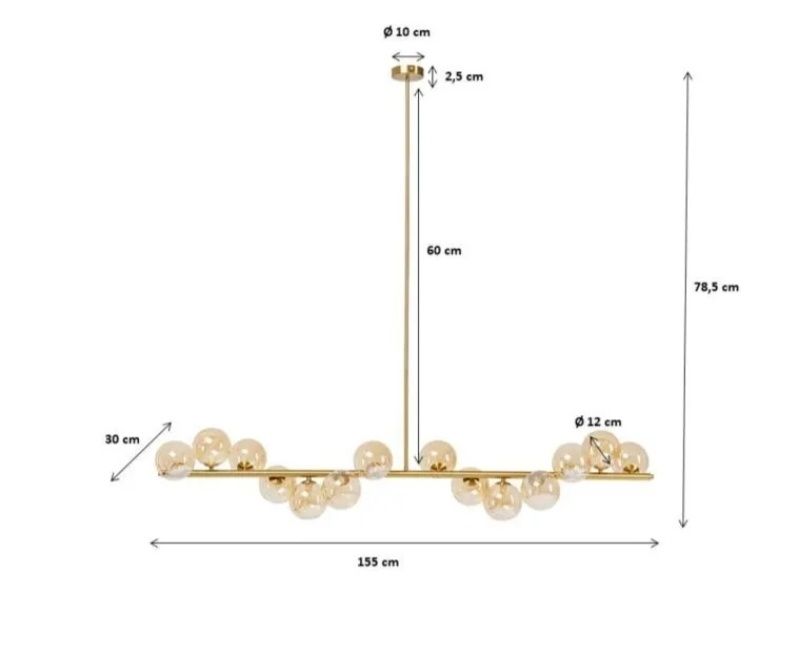 Vând Pendul scala balls auriu 150 cm
