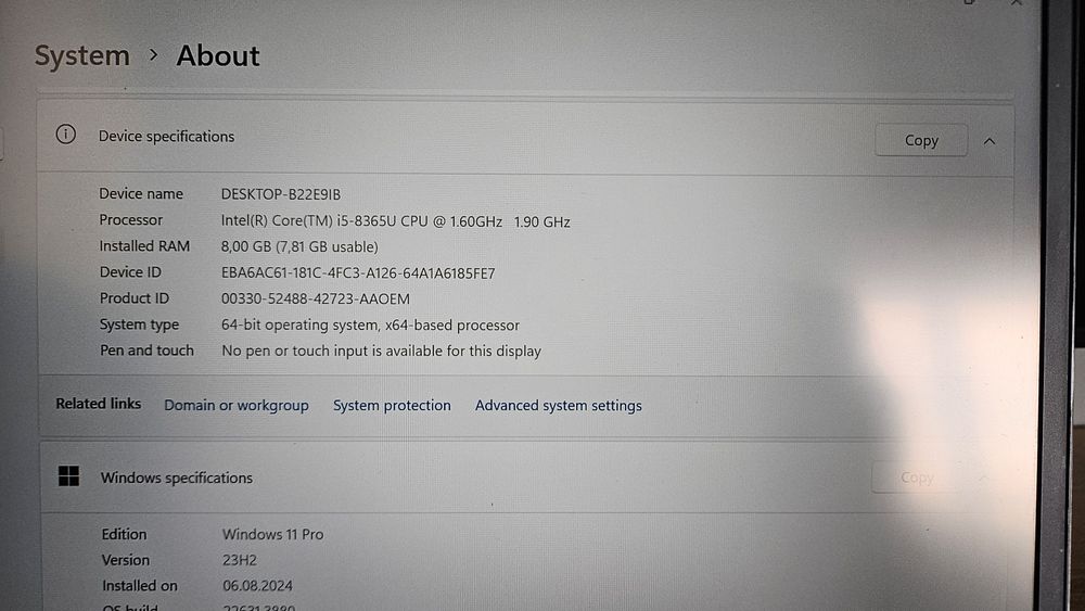 HP EliteBook 830 G6 13,3 Full HD i5-8365U 256SSD 8GB RAM Win11 date 4G