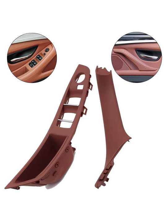 Mâner interior usa sofer stanga rosu maro BMW seria 5 F10 F11 F18