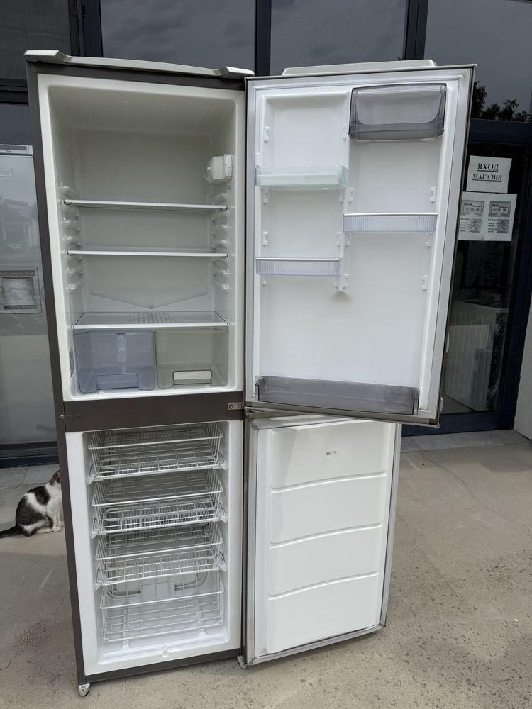 Сив хладилник с фризер Gorenje 180 см