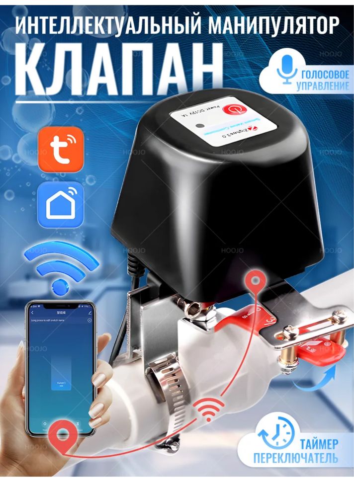 Умный электропривод-кл апан на шаровой кран Tuya WiFi - это устройство