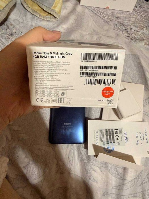 Redmi note 9 midnight grey 4/128