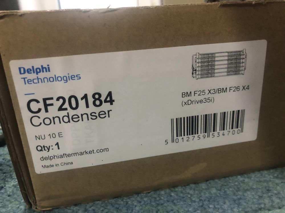 DELPHI CF20184 Condensator, climatizare  cu uscator, 12mm, 9mm, 618mm