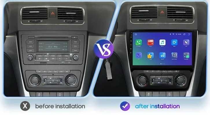 Мултимедия 10" за SKODA YETI 5L Android 14 CARPLAY навигация GPS DSP