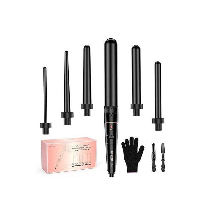 Маша за къдрене на коса BESTOPE PRO 6 в 1, с ръкавица , 6 приставки