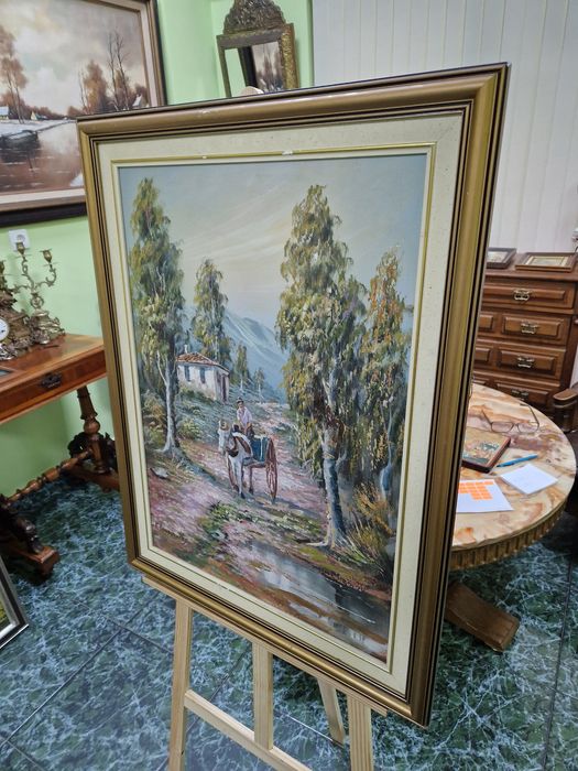 Страхотна антикварна авторска майсторска картина