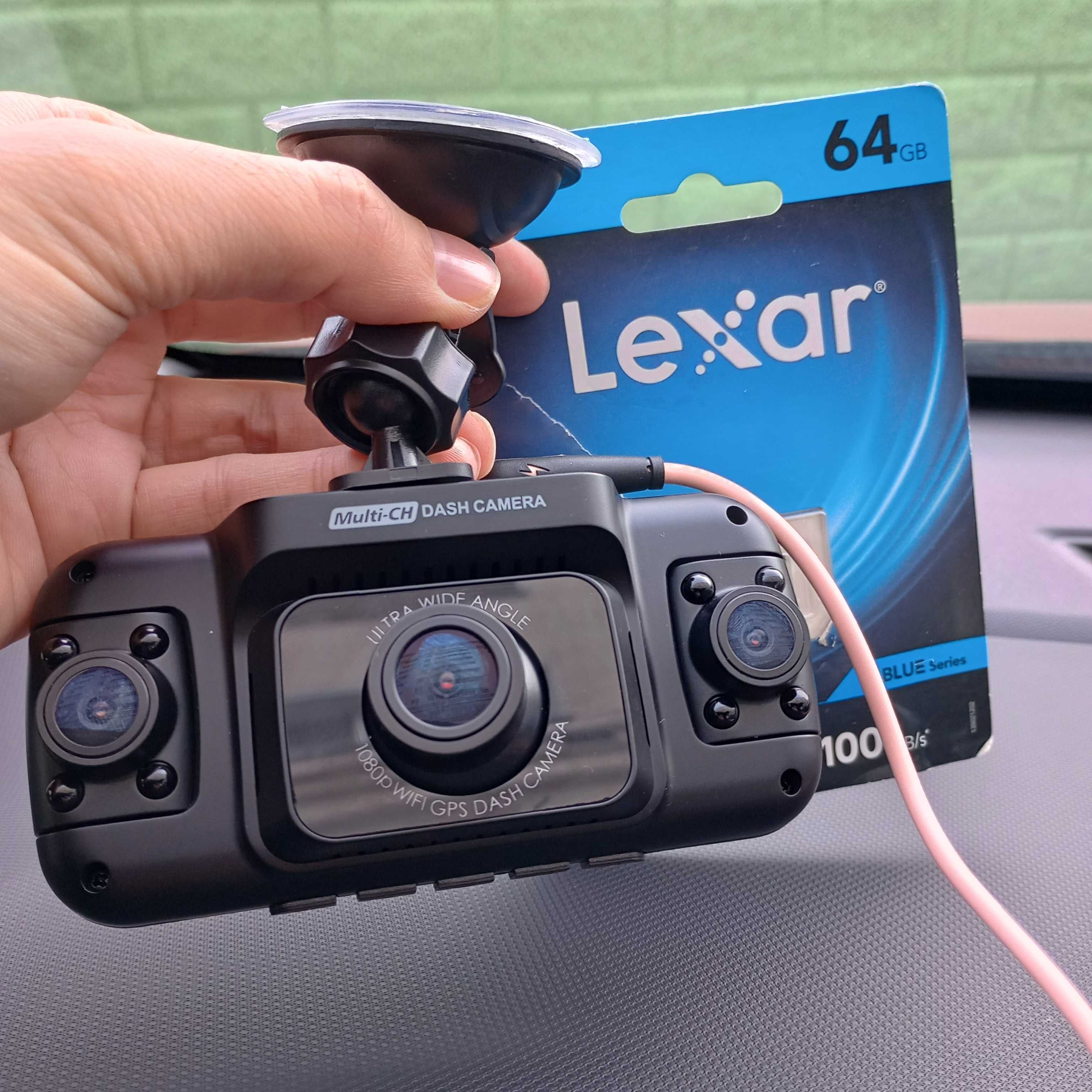 3 камеры Full HD видеорегистратор Wi-Fi GPS 360 Приложени Андроид США
