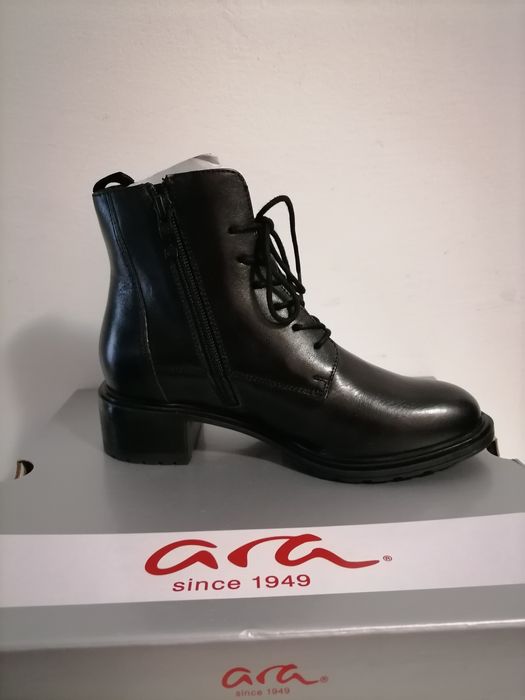 Botine dama, piele naturala,  ara.