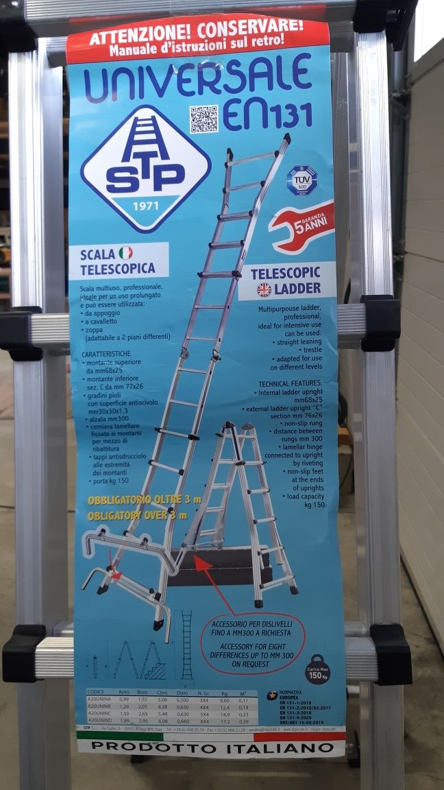 Scara profesională STP Italia în aluminiu 6+6 trepte