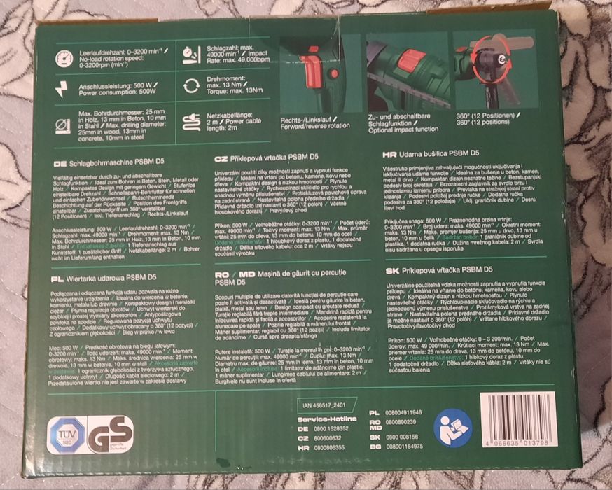 Bormasina cu percutie Parkside