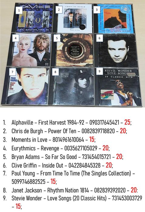 CD-uri originale, editii vest, verificate discogs - 9 vândute