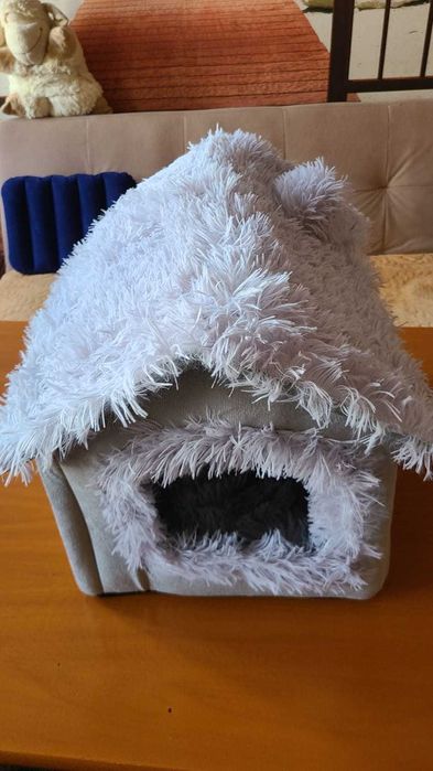 Căsuță pufoasa / culcus de lux Câini și Pisici L 46x37x45