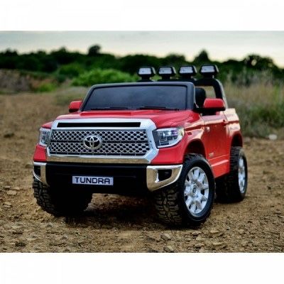 Акумулаторен джип Toyota Tundra 12 V с меки гуми и кожени седалки