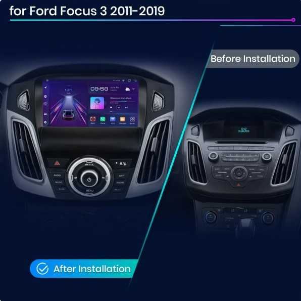 Navigatie Android Ford Focus 3 , Carplay Waze Youtube + Camera