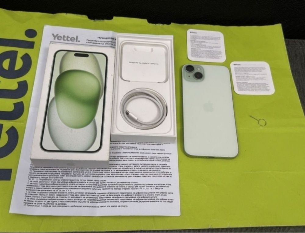 91% 128GB iPhone 15 Plus Гаранция Yettel 3г. 2026 Green / Зелен