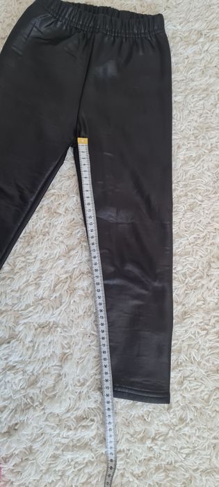 Pantaloni colanti groși negri piele fete 5 ani 110-116  GEMENE