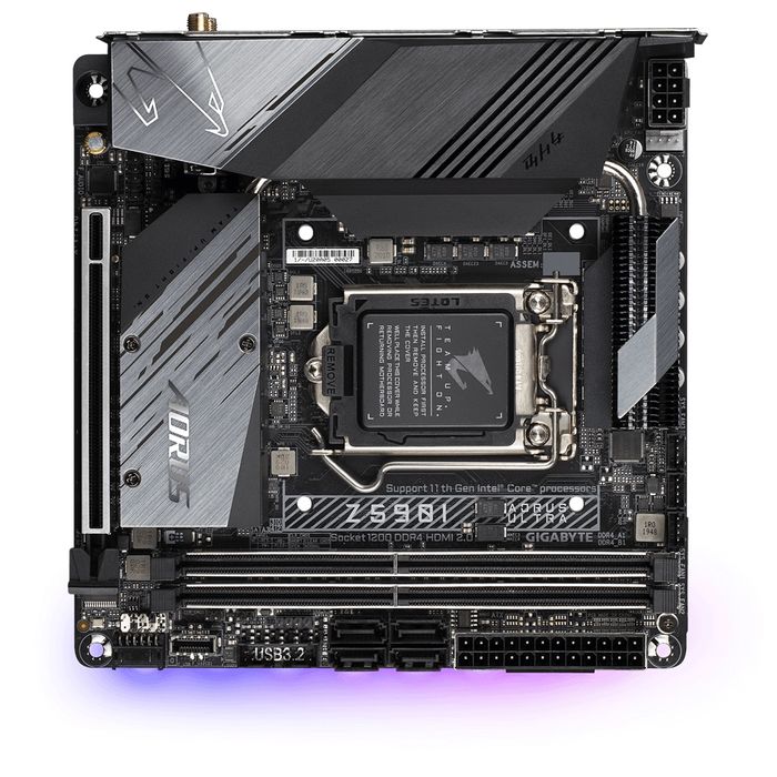 Kit intel i9 11900kf, pl. baza gigabyte z590i aorus ultra, 32gb ram