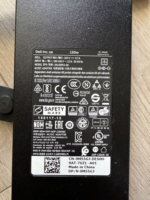 Docking Station Dell K20A001 WD19 + adaptor 130W