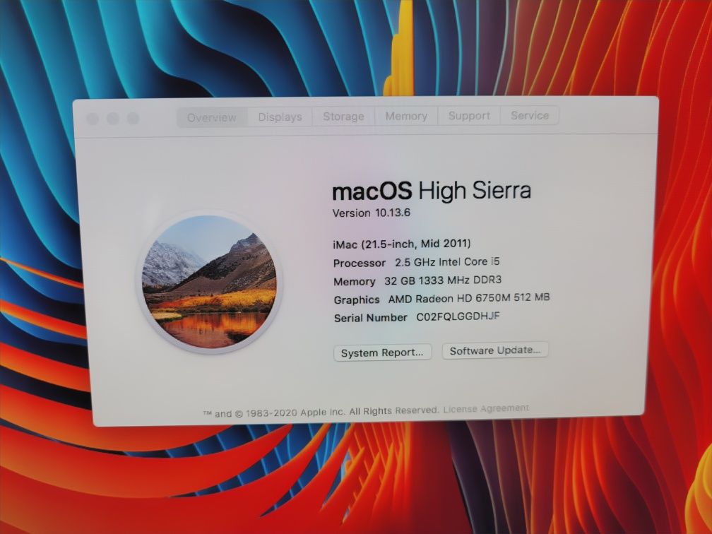 Vand iMac 21.5 inch Mid 2011 i5, 32GB Ram