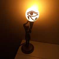 veche lampa veioza statueta metal faraon Egipt Eye of Horus Ra