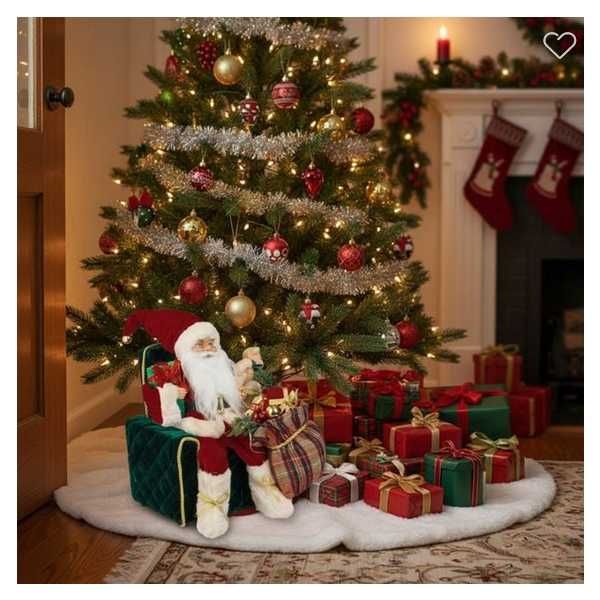 Реалистична коледна фигура Дядо Коледа в фотьойл с подаръци, Звук