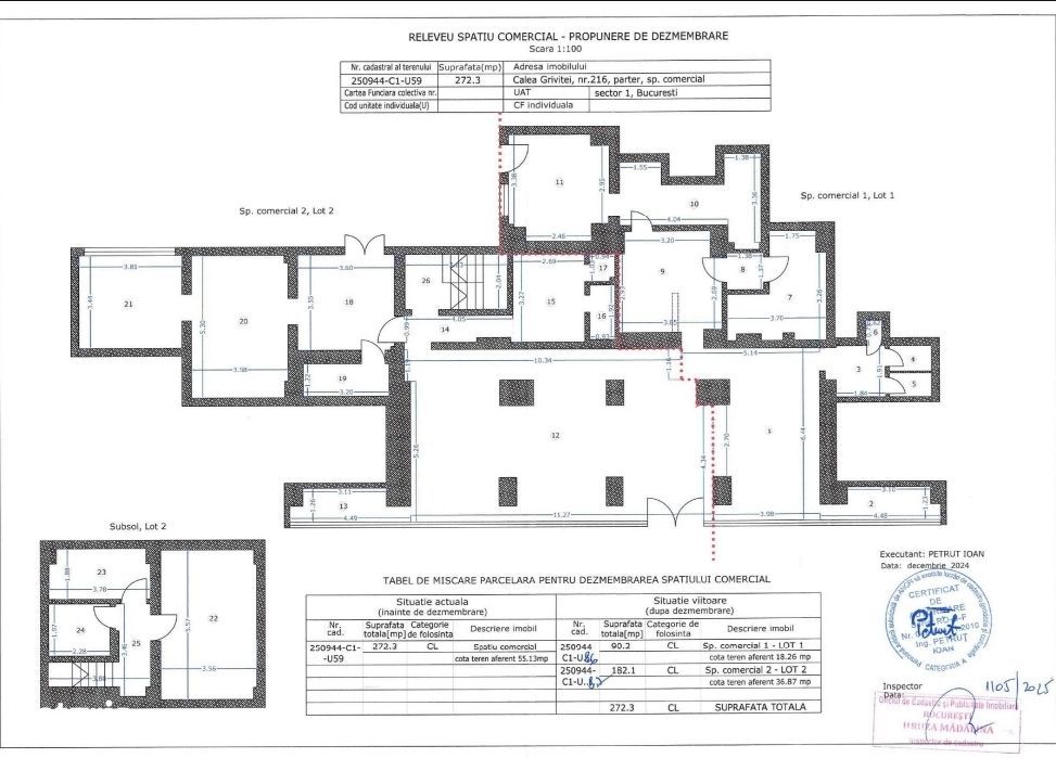 Spațiu comercial de închiriat–Calea Griviței nr. 216(metrou Griviței)