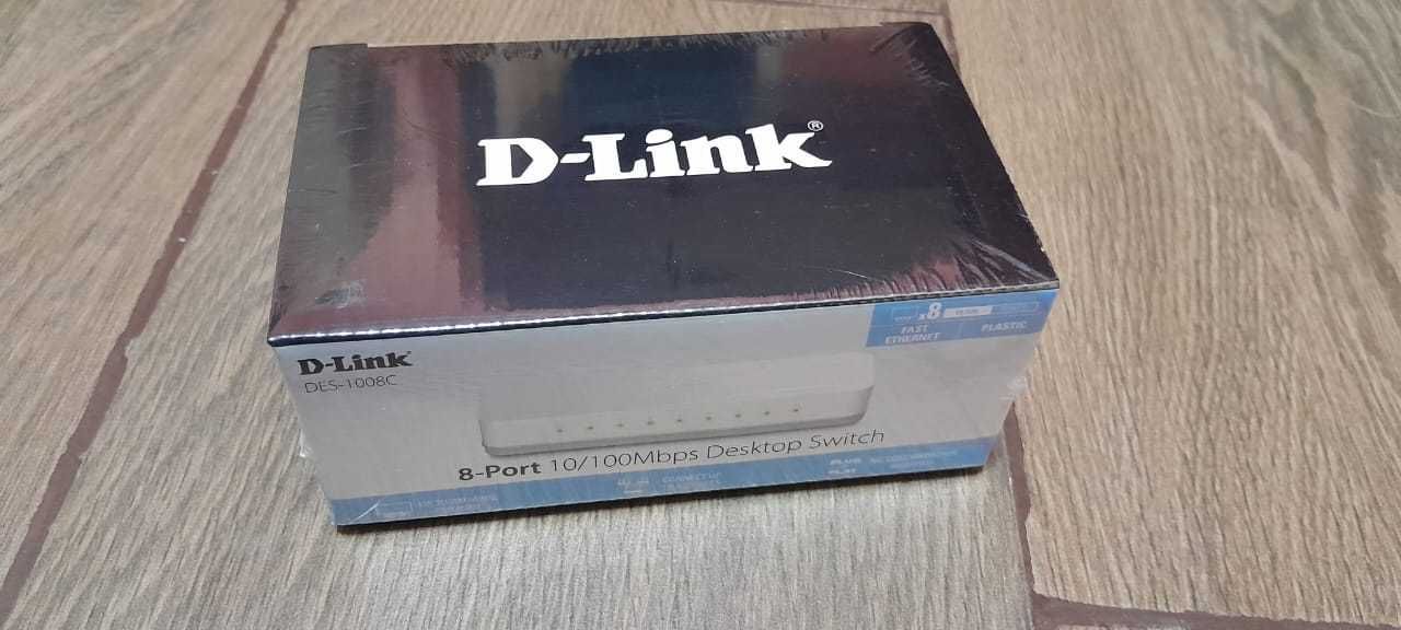 новый D-Link DES-1008C/B1A хаб (свитч, коммутатор) 8 портов switch hab