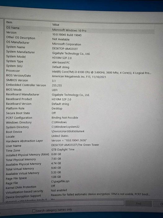 Sistem PC i3-8100, RX 560, 8GB RAM DDR4