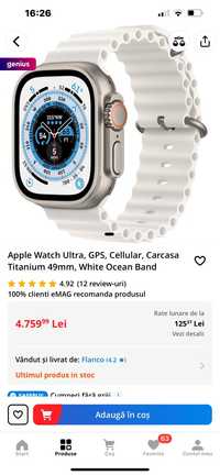 Se VINDE!NOU LA CUTIE! Apple Watch Titanium white Ocean Band!.