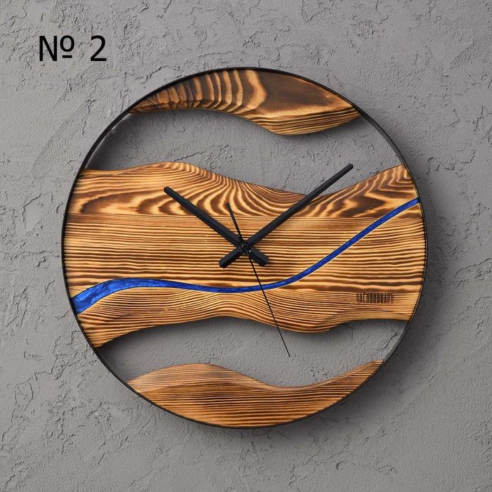 Ръчна изработка Дървен стенен часовник със смола - уникален подарък