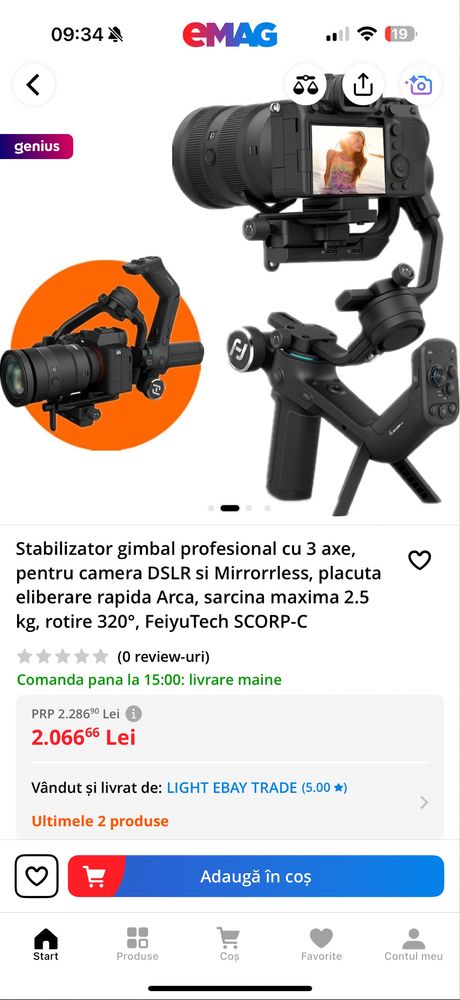 Stabilizator Gimbal FeiyuTech Scorp C 3 axe